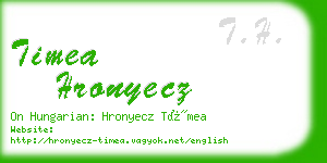 timea hronyecz business card